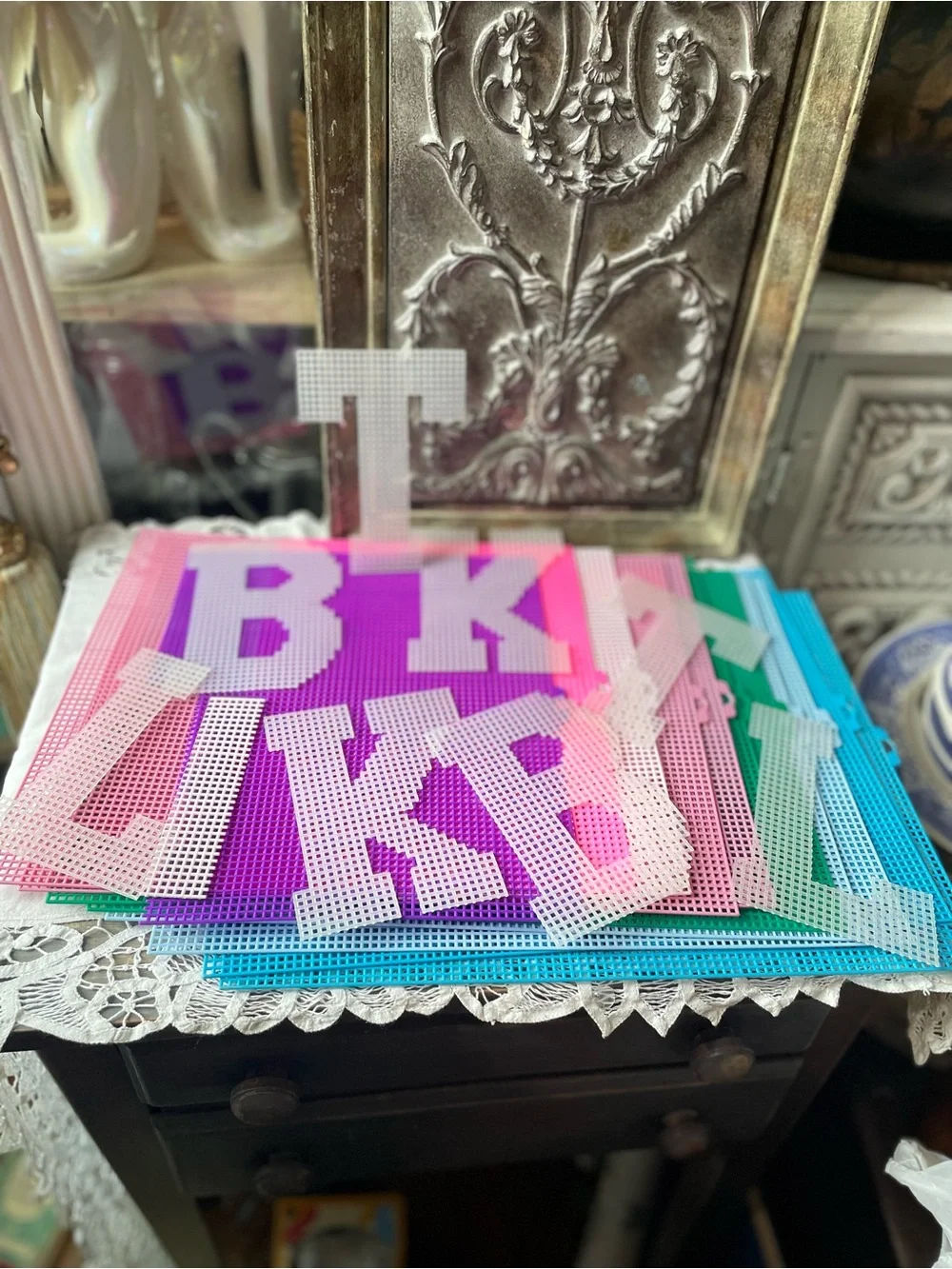 Quick Count plastic canvas sheets letters bundle Uniek Crafts USA